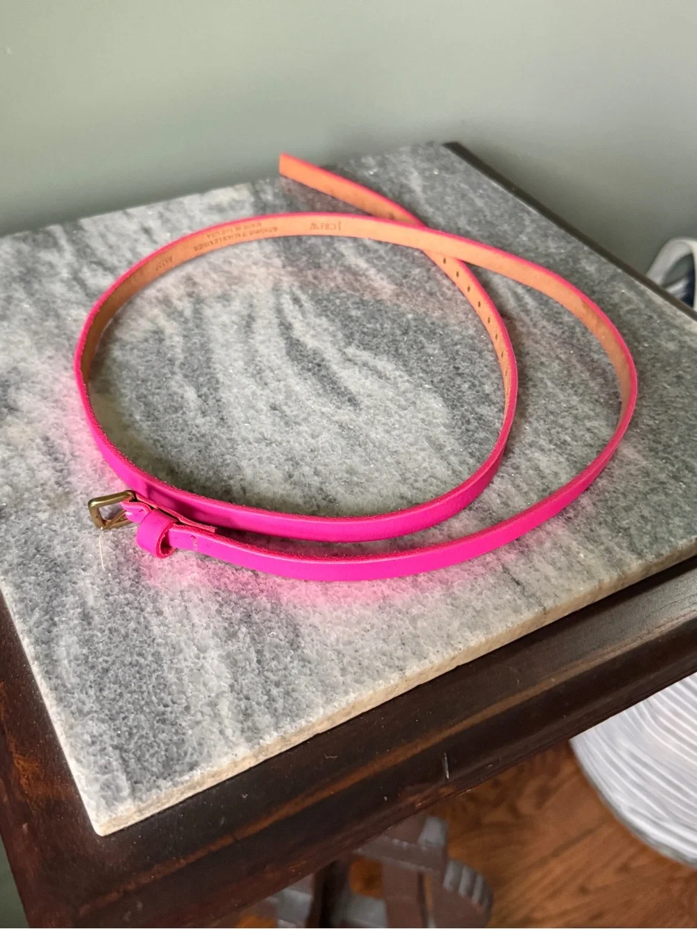 J. Crew - Slim Bright Pink Leather Belt - Size M